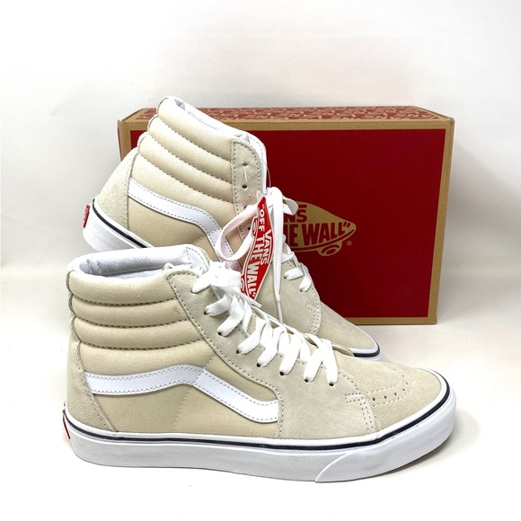 VANS SK8-HI TURLEDOVE Suede Canvas Cream Women’s Sneakers VN0A5JMJ8NL - Picture 4 of 8
